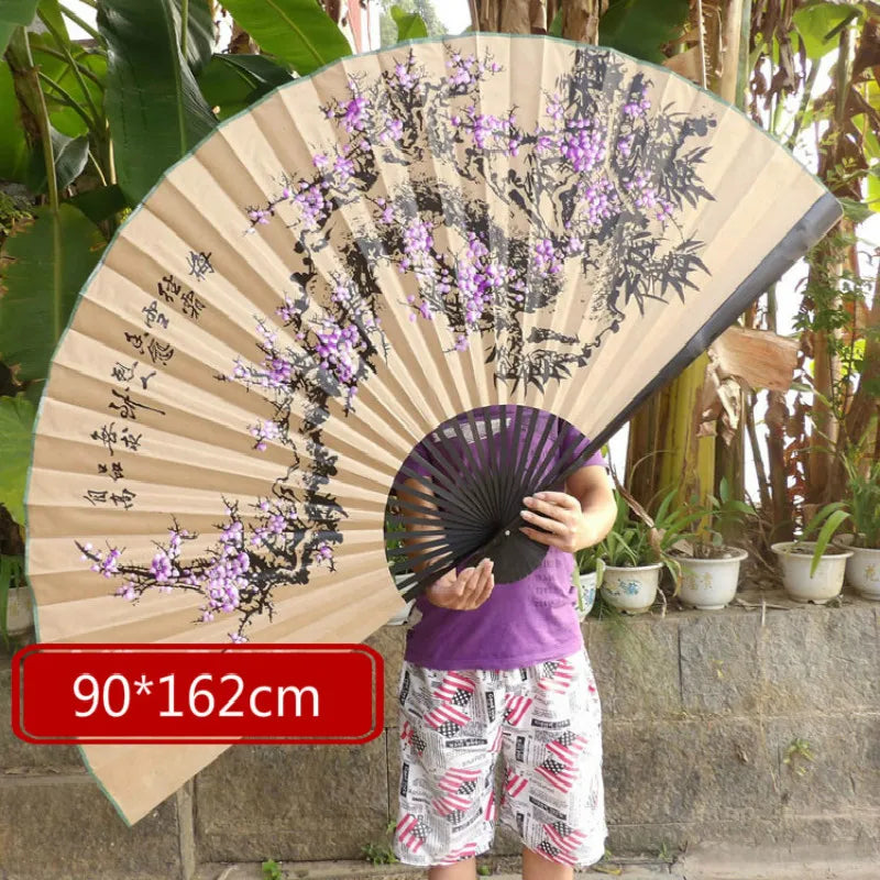 Large Decoration Fan Chinese Classical Wall Mount Paper Folding Fan Office Living Room Decorative Spring Festival Furnishings