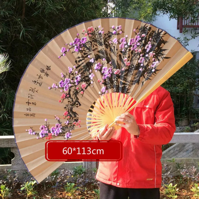 Large Decoration Fan Chinese Classical Wall Mount Paper Folding Fan Office Living Room Decorative Spring Festival Furnishings