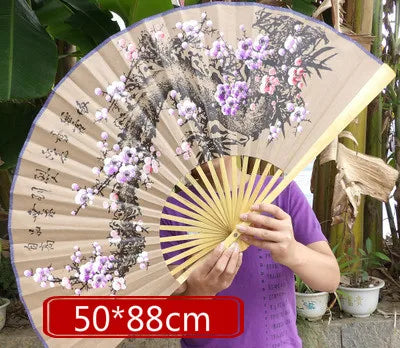 Large Decoration Fan Chinese Classical Wall Mount Paper Folding Fan Office Living Room Decorative Spring Festival Furnishings