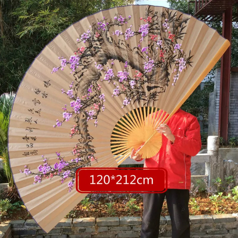 Large Decoration Fan Chinese Classical Wall Mount Paper Folding Fan Office Living Room Decorative Spring Festival Furnishings