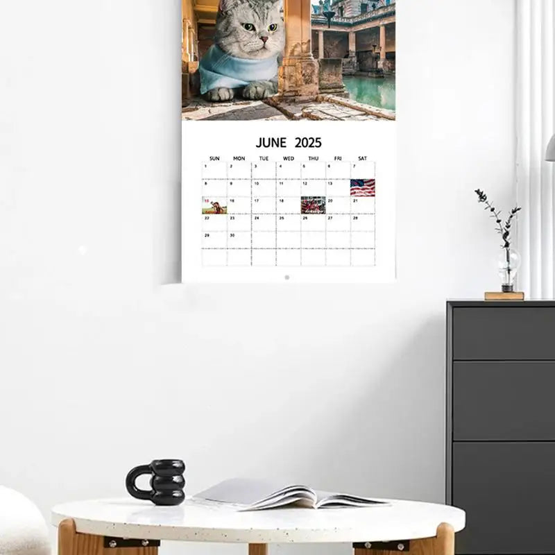 Fun Cats Wall Calendar 2025 Urban Big Cat Wall Calendar 12 Month Hangings Cats Rule the Earth Family Planner Vertical Monthly