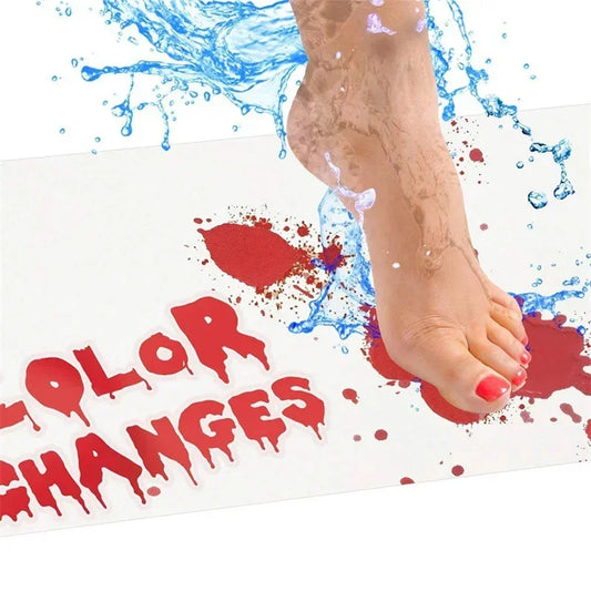 40*70cm Bloody Bathroom Color-changing Floor Mat Halloween Decoration 3D Bathroom Floor Bath Mat Carpet Non-Slip Rugs Indoor
