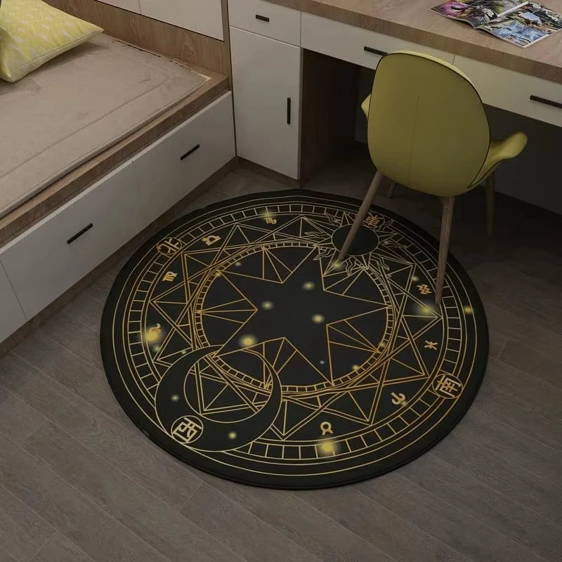 Bedroom decor pink Magic Star Array carpet Living Room balcony non-slip floormats Cartoon circular bedside area carpets rugs