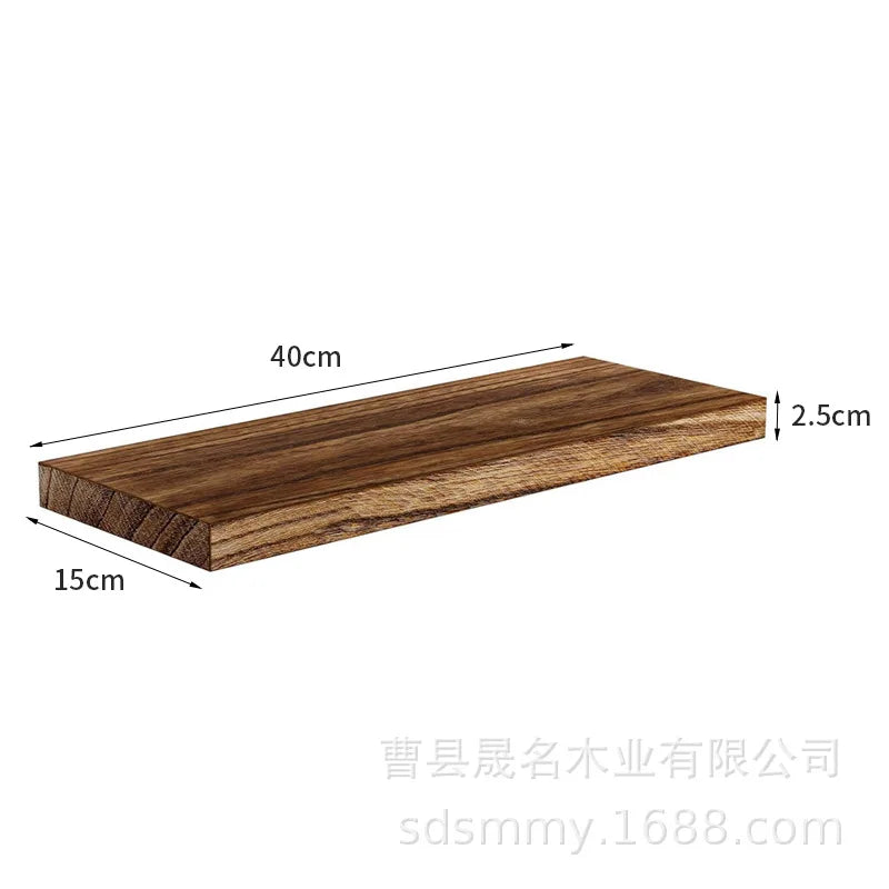Balcony wall suspended wooden shelving partition Bathroom living room plank wall hanging shelving