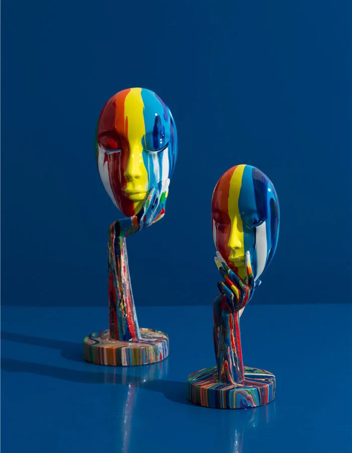 (Large) Modern Creative Painted Colorful Abstract Mask