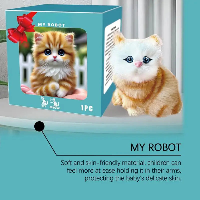 Interactive Robotic Cat Toy For Kids Robotic Cat Barking Kitten Funny Interactive Cat Robot Creative Robotic Cat Barking Meow