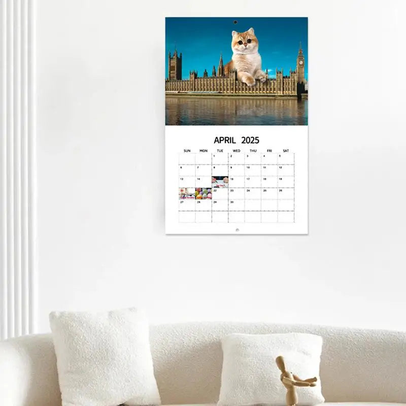 Fun Cats Wall Calendar 2025 Urban Big Cat Wall Calendar 12 Month Hangings Cats Rule the Earth Family Planner Vertical Monthly