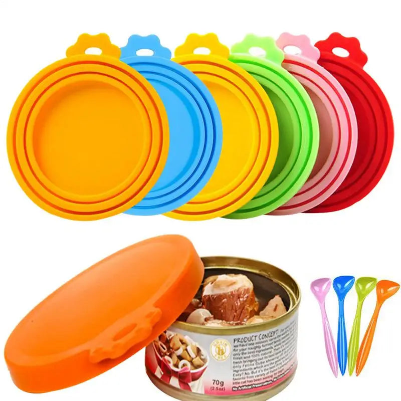 Silicone Canned Lid Reusable Pet Food Can Cover Silicone Dog Cat Storage Tin Cover Lid Seal Cover Keeps Food Fresh Pet Supplies