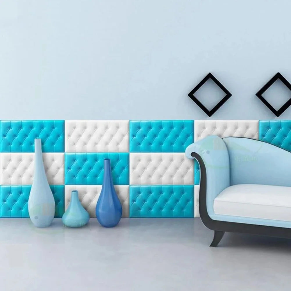 Bed Headboards Background Bedroom Decoration Self-Adhesive Foam Wall Panels, Peel and Stick Wall Decoration