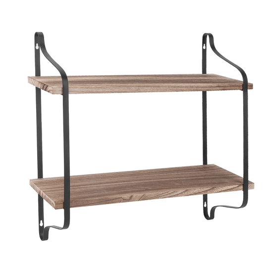 Wall Mounted Rack/Wood Wall Shelves Rustic 2-Tier Wall Storage Shelf