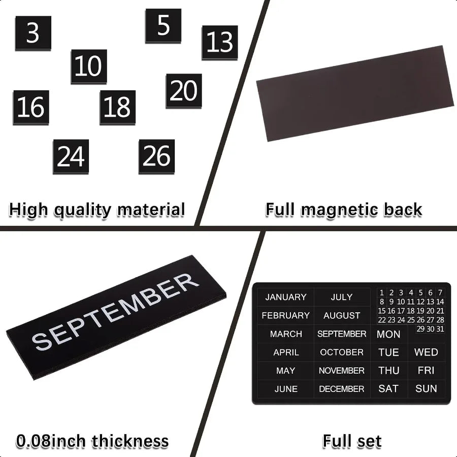 50 Pcs Calendar Magnet Numbers for Whiteboard and Refrigerator Magnetic Days of The Week and Months Magnetic Calendar Dates Ind