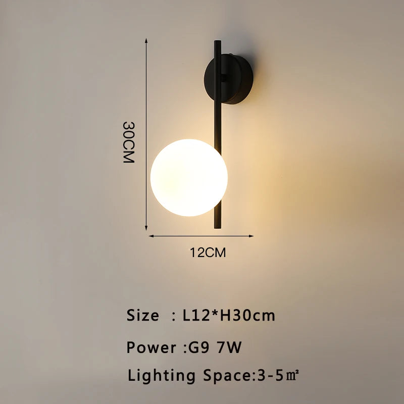 Bedroom LED Wall Lights with G9 Light Bulb for Bedroom Living Room Nordic LED Wall Lamps Wall Sconce Decor for TV Background