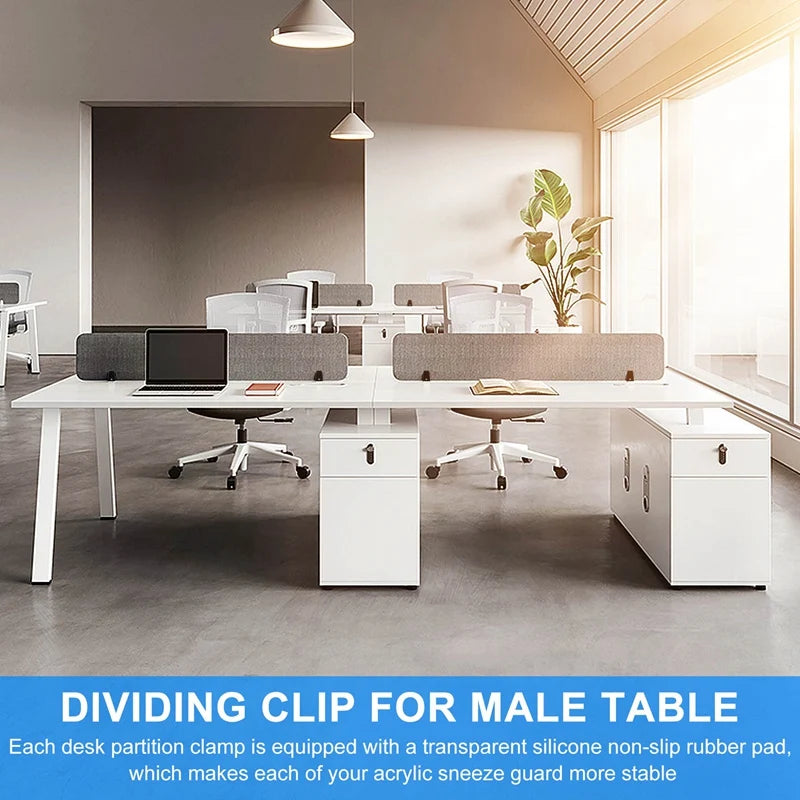 2 Pcs Office Desk Divider Clamp Privacy Screen Clip Holder Bracket Screen Baffle Clamp Partition For Table Clamp