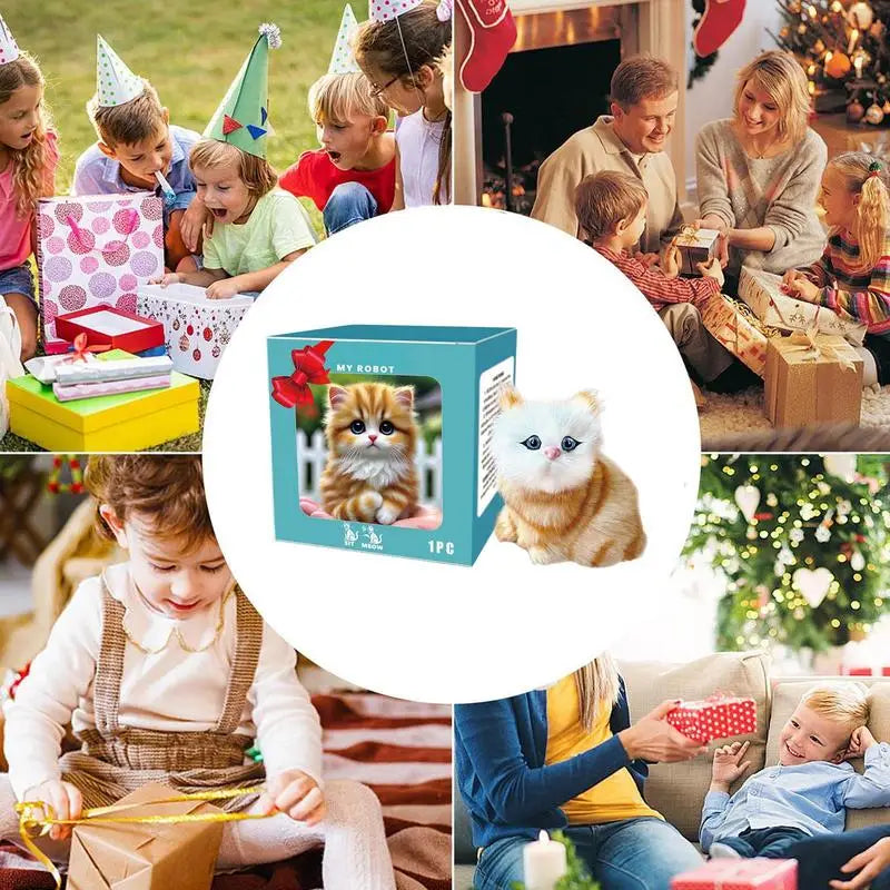 Interactive Robotic Cat Toy For Kids Robotic Cat Barking Kitten Funny Interactive Cat Robot Creative Robotic Cat Barking Meow