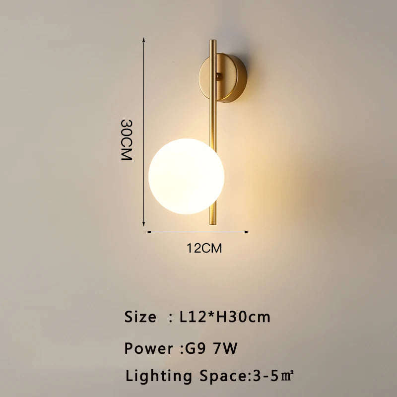 Bedroom LED Wall Lights with G9 Light Bulb for Bedroom Living Room Nordic LED Wall Lamps Wall Sconce Decor for TV Background