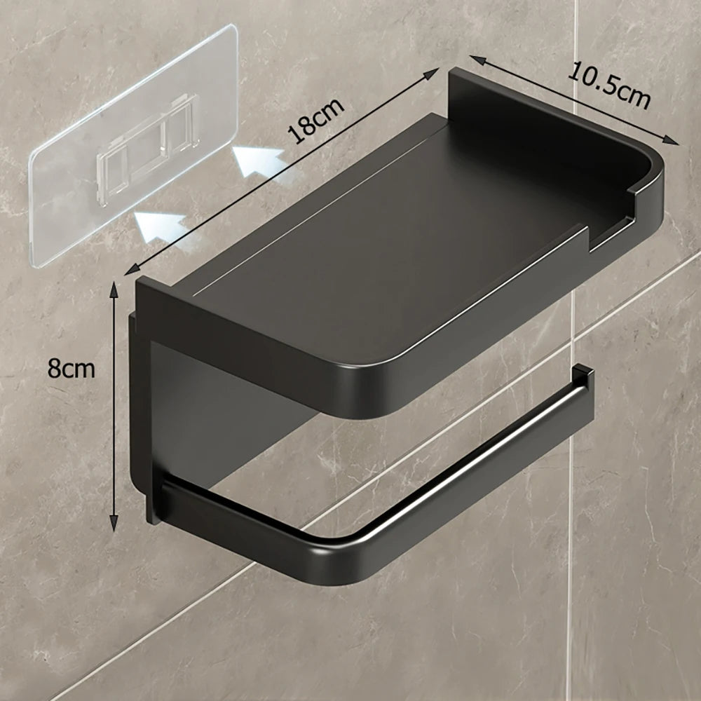 Tissue Hanger Toilet Paper Roll Holder Bathroom Accessories Storage Rack No Punching Paper Ttowel Storage Rrack Wall Mounted