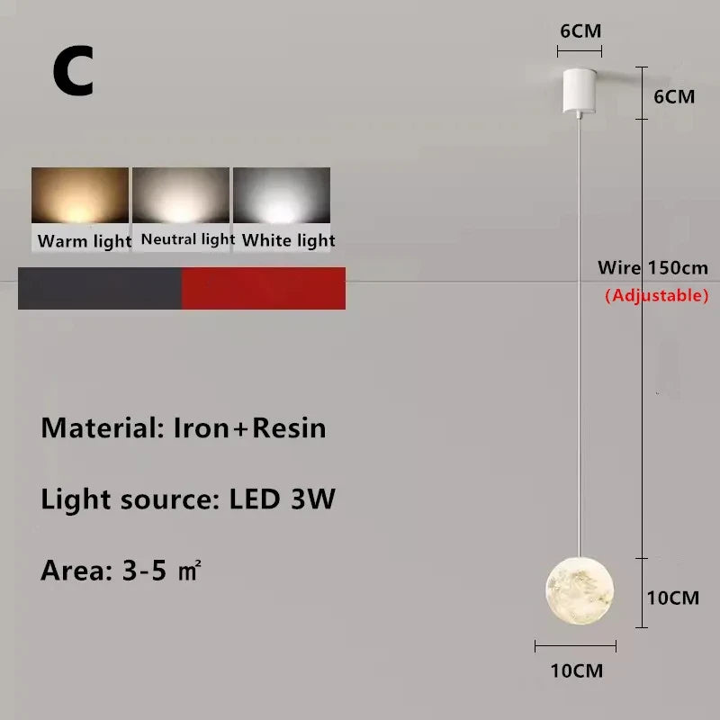 Bedside Pendant Lights Minimalist Modern TV Background Wall Light Lunar Astronaut Children's Room Light Bedroom Small Lamp Decor