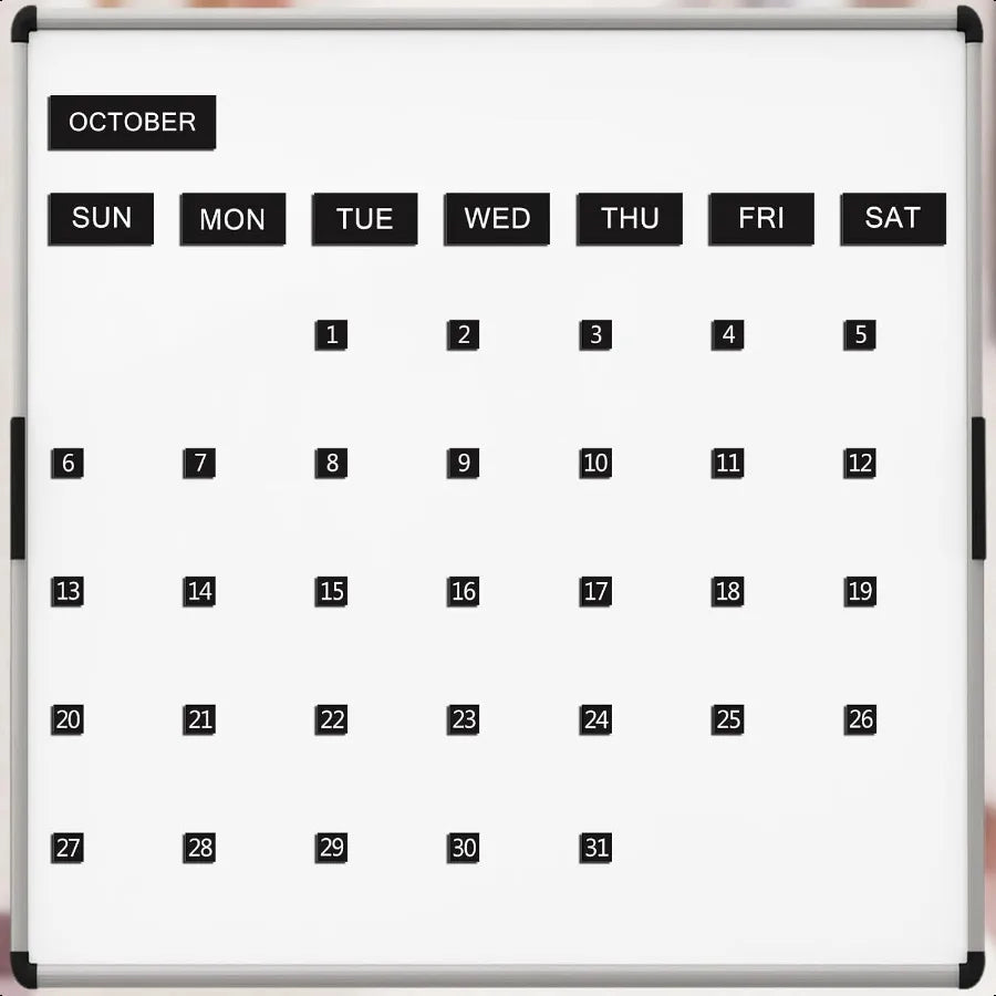 50 Pcs Calendar Magnet Numbers for Whiteboard and Refrigerator Magnetic Days of The Week and Months Magnetic Calendar Dates Ind