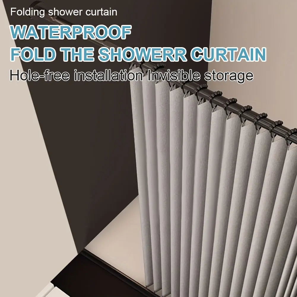 Foldable Shower Curtain Bathroom Partition Waterproof Magnetic Bathtub Curtain Dry And Wet Separation Bathroom Divider Curtain
