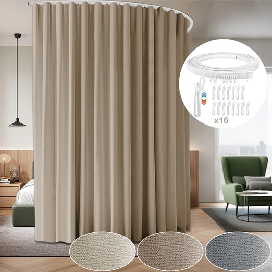 Extra Large Room Dividers Blackout Curtain Track Ceiling Mount Ceiling Track Privacy Partition Separator for Living Room Bedroom