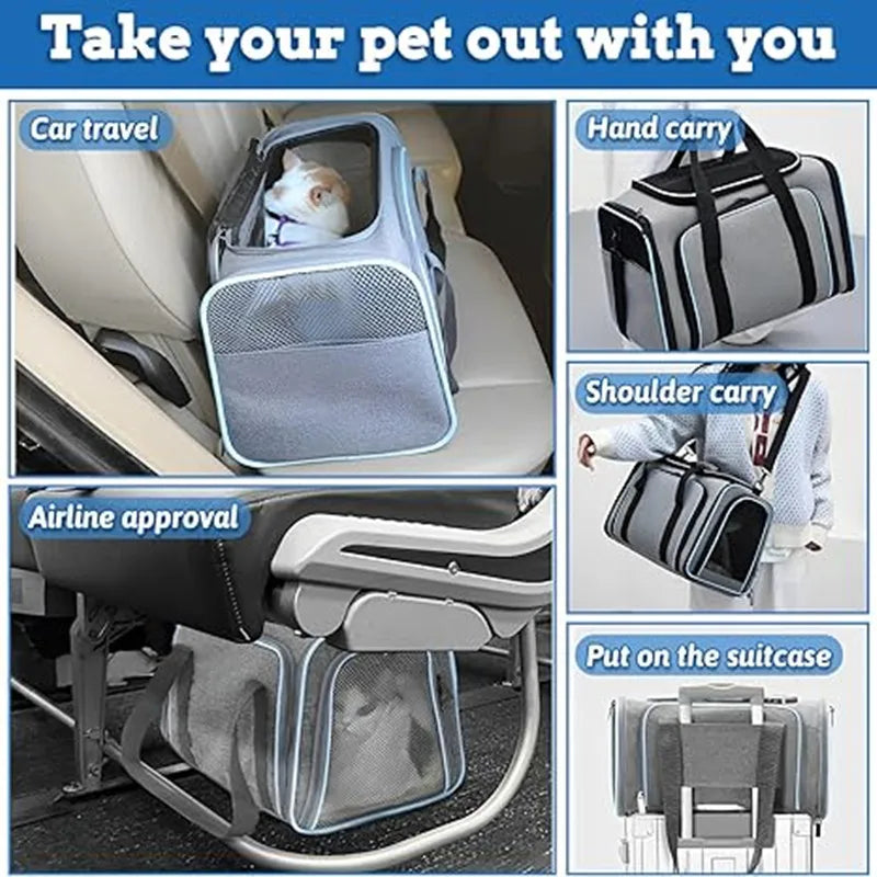 Pet Carriers Backpack-Portable Breathable Foldable Bag for Cats, Dogs, and other Pets