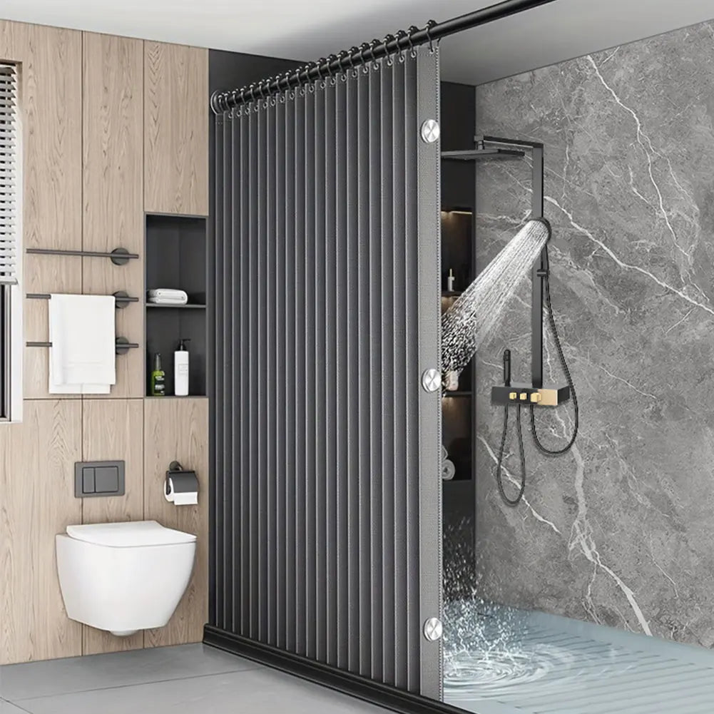 Foldable Shower Curtain Bathroom Partition Waterproof Magnetic Bathtub Curtain Dry And Wet Separation Bathroom Divider Curtain