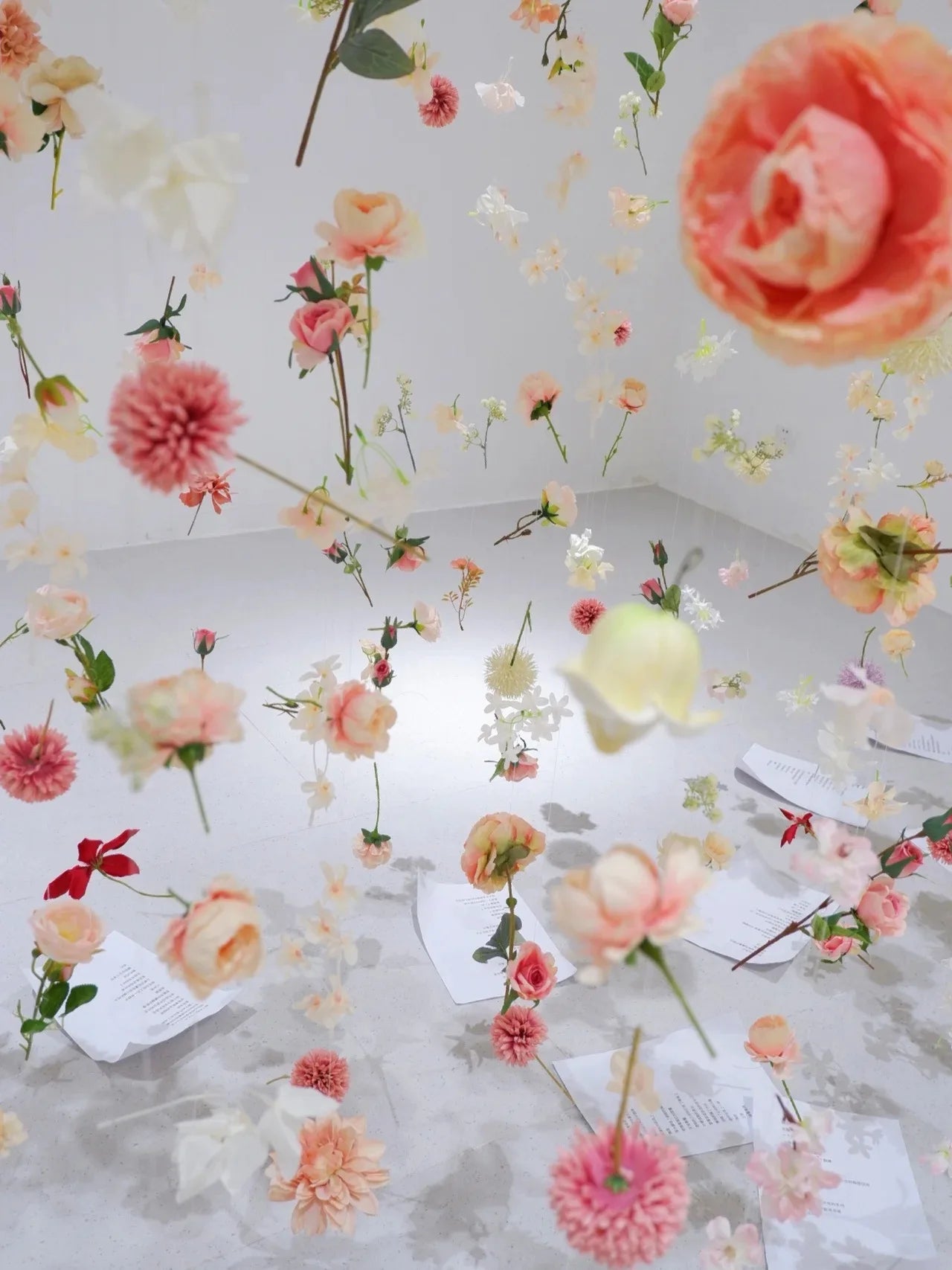 Aqumotic Flower Partition Room Dividers Hanging Curtain Wire DIY Random Plants 50/100pcs Divider for Room Separation