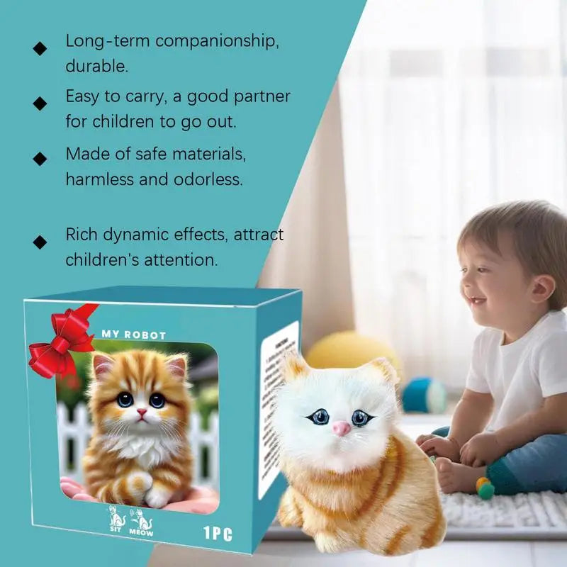 Interactive Robotic Cat Toy For Kids Robotic Cat Barking Kitten Funny Interactive Cat Robot Creative Robotic Cat Barking Meow