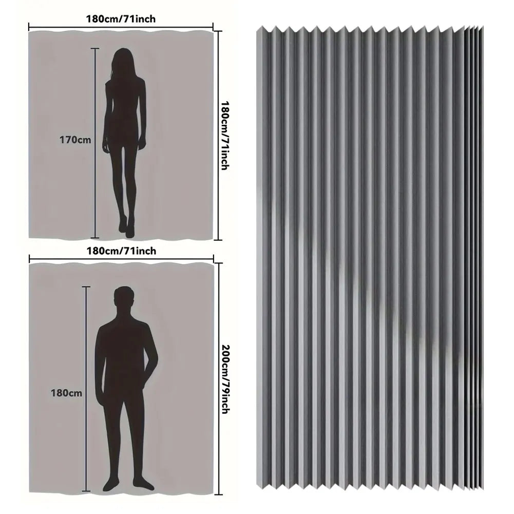 Foldable Shower Curtain Bathroom Partition Waterproof Magnetic Bathtub Curtain Dry And Wet Separation Bathroom Divider Curtain