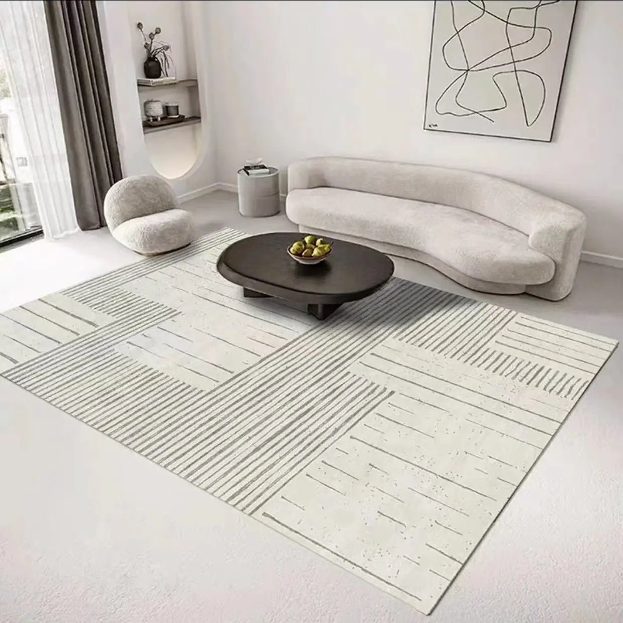 Green Nordic Style Carpet Simple Decor