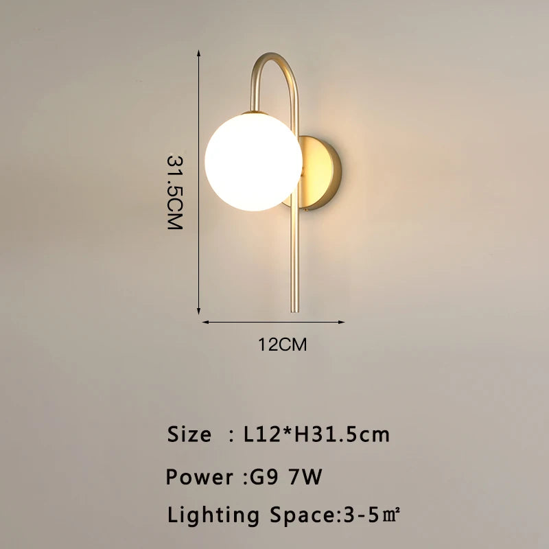 Bedroom LED Wall Lights with G9 Light Bulb for Bedroom Living Room Nordic LED Wall Lamps Wall Sconce Decor for TV Background