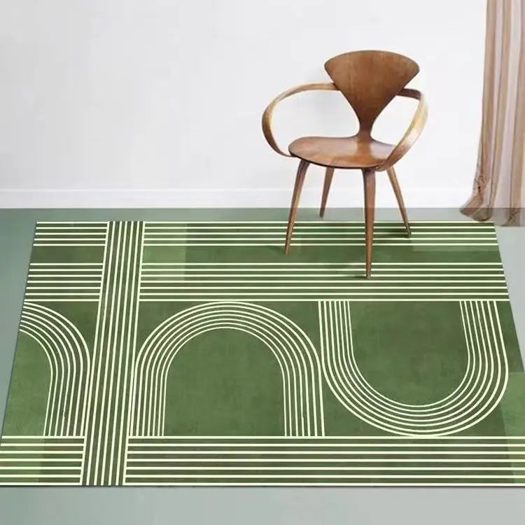 Green Nordic Style Carpet Simple Decor