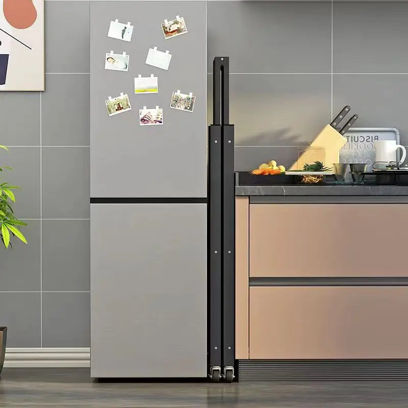 Foldable Display Stand Shelves Organizer Wide Folding Metal Shelf with Caster Wheels Kitchen Garage Units Storage Rack Holder
