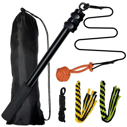 Extendable Flirt Pole Interactive Dog Toy Chase, Drag, Chew for Exercise Entertainment
