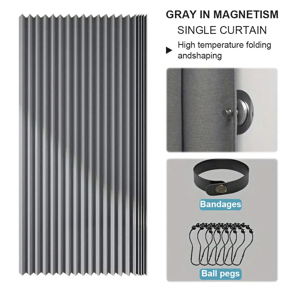 Foldable Shower Curtain Bathroom Partition Waterproof Magnetic Bathtub Curtain Dry And Wet Separation Bathroom Divider Curtain