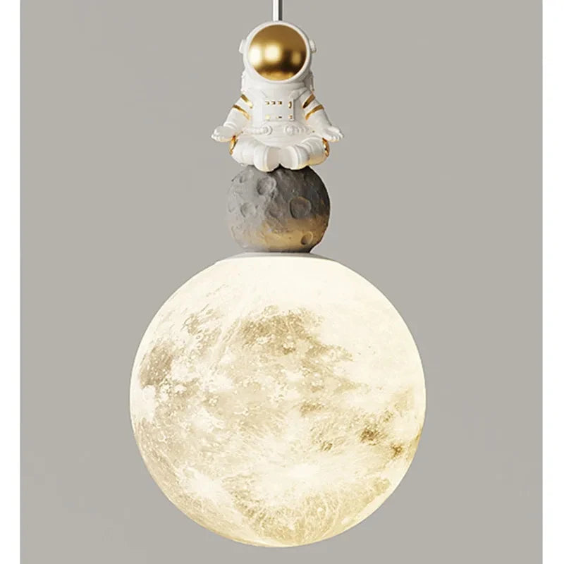 Bedside Pendant Lights Minimalist Modern TV Background Wall Light Lunar Astronaut Children's Room Light Bedroom Small Lamp Decor