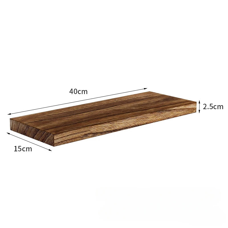 Balcony wall suspended wooden shelving partition Bathroom living room plank wall hanging shelving