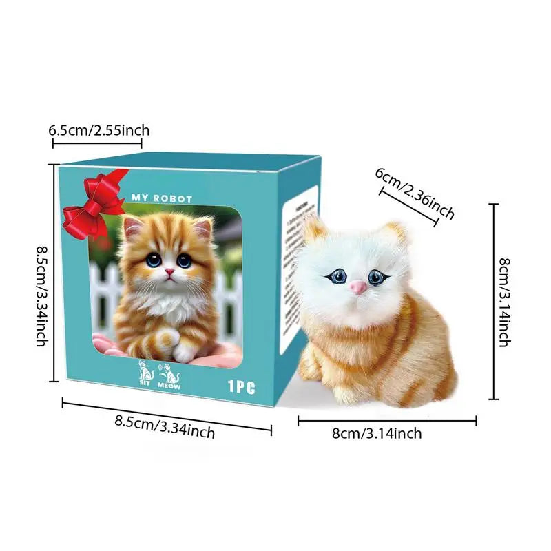 Interactive Robotic Cat Toy For Kids Robotic Cat Barking Kitten Funny Interactive Cat Robot Creative Robotic Cat Barking Meow