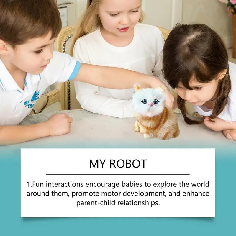 Interactive Robotic Cat Toy For Kids Robotic Cat Barking Kitten Funny Interactive Cat Robot Creative Robotic Cat Barking Meow