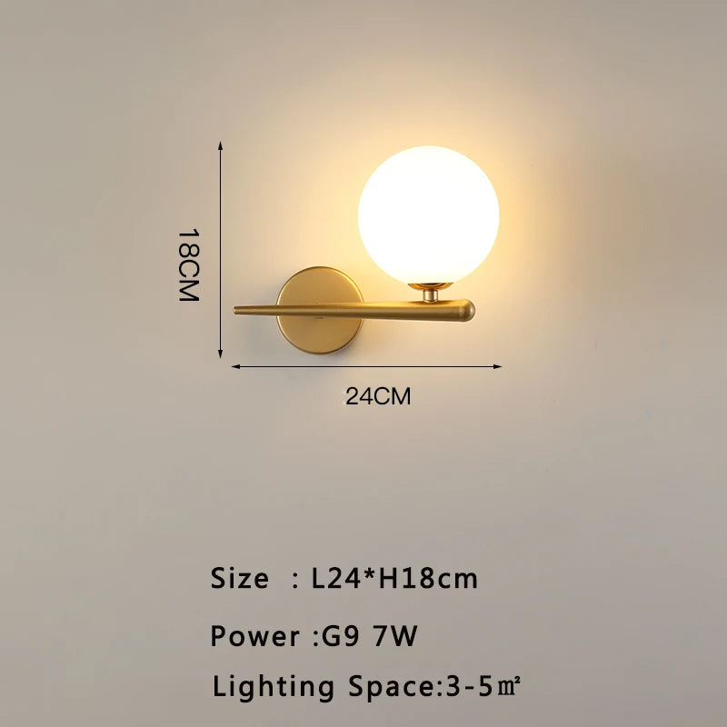 Bedroom LED Wall Lights with G9 Light Bulb for Bedroom Living Room Nordic LED Wall Lamps Wall Sconce Decor for TV Background