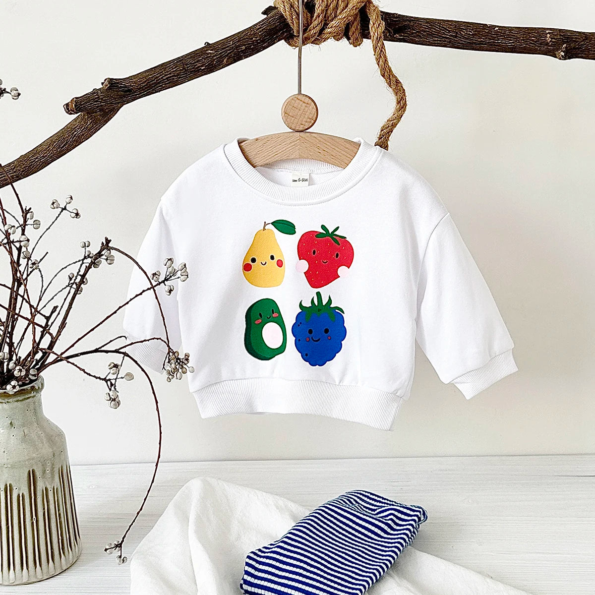 Spring Autumn Fruit Print Long Sleeve Sets