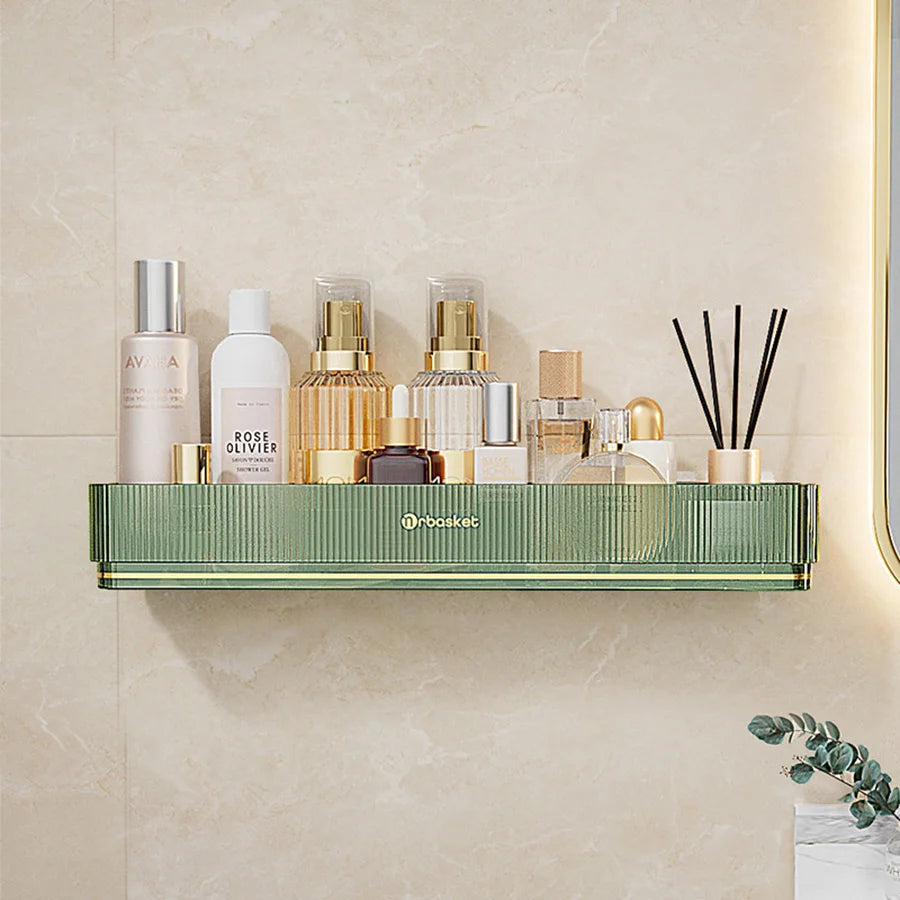 Wall Mounted Bathroom Wall Shelf with Towel Bar and 6 Hooks - Great for Bedroom Decor, Kitchen Storage , Bathroom Storage