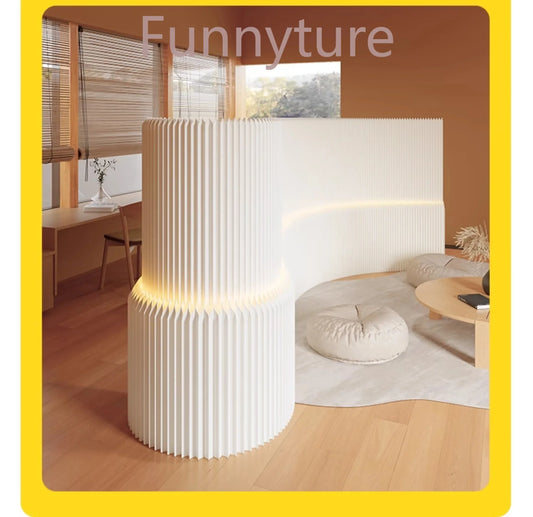 Folding expert light paper wall screen partition folding wall panel fence entrance room movable screen partition divider
