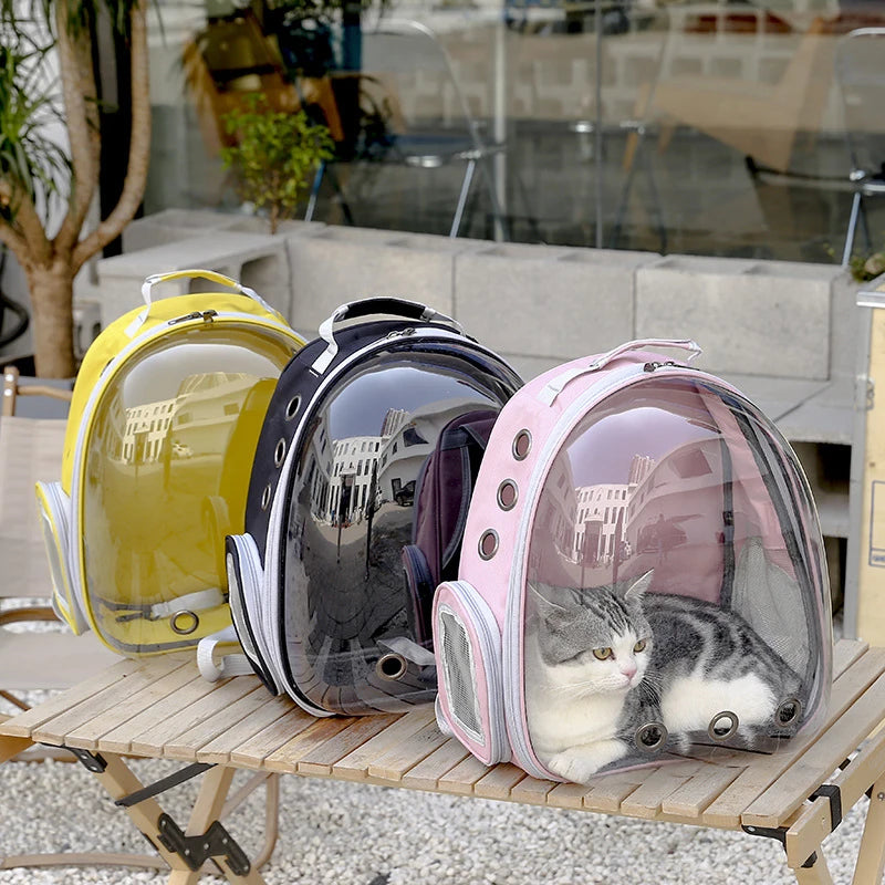 Pet Carrier/Backpacks: Transparent "Space capsules"