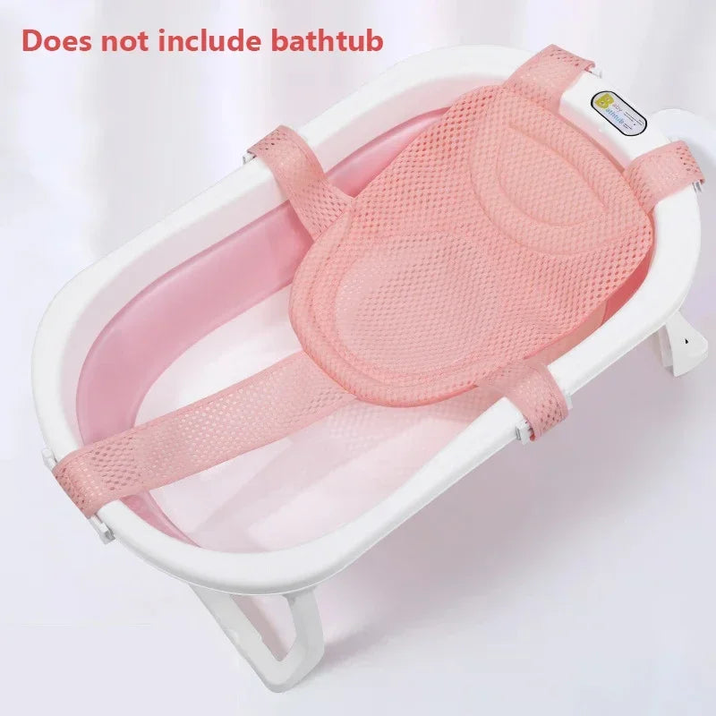 Baby Bath Net Mat Children  Newborn Adjustable Bathtub Pillow Seat Cushion Cross-shaped Anti-slip Bathtub Shower Cradle Bed Seat