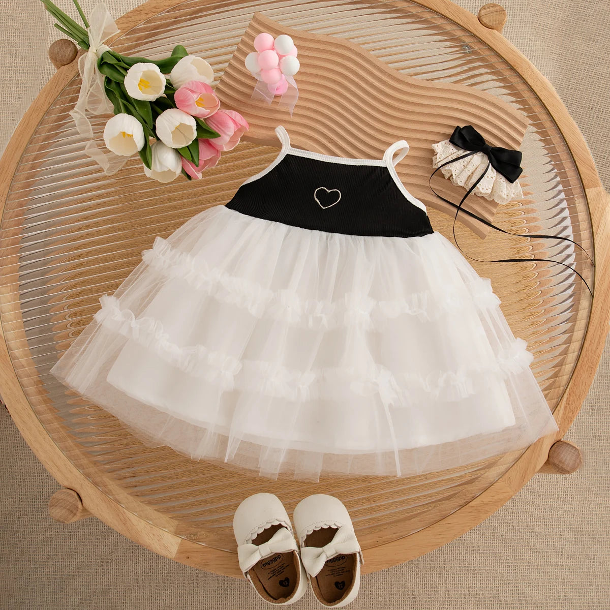 Princess Style White Chiffon Dress