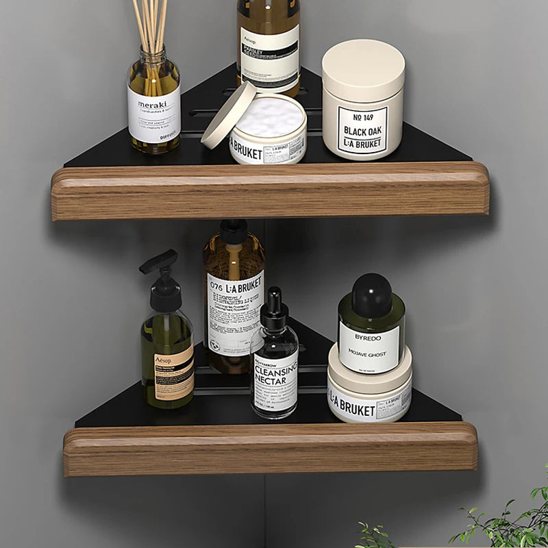 Bathroom Hardware shelf Black Wood Bath Accessories Wall Mounted Towel Rack,Towel Bar,Toilet Brush,Towel Hooks,Paper Holder
