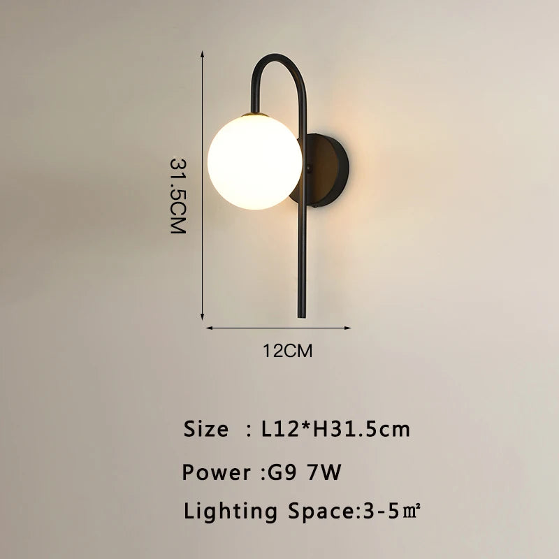 Bedroom LED Wall Lights with G9 Light Bulb for Bedroom Living Room Nordic LED Wall Lamps Wall Sconce Decor for TV Background