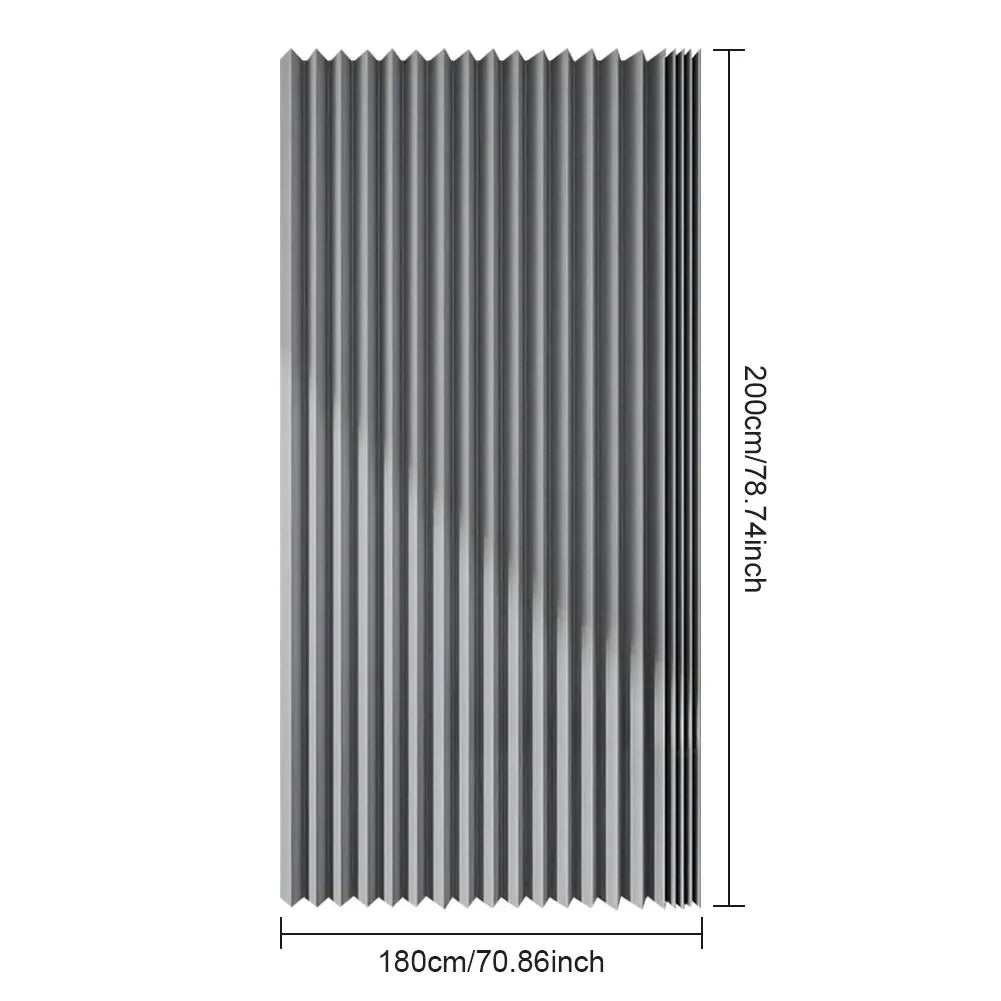 Foldable Magnetic Shower Curtain Waterproof Bath Curtain with 14 Hooks Privacy Bathroom Divider Modern for Bathroom