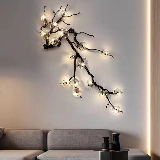 Branch Design Copper Wall Lights For Living Room Black Gold Applique Murale Bedside Lamp